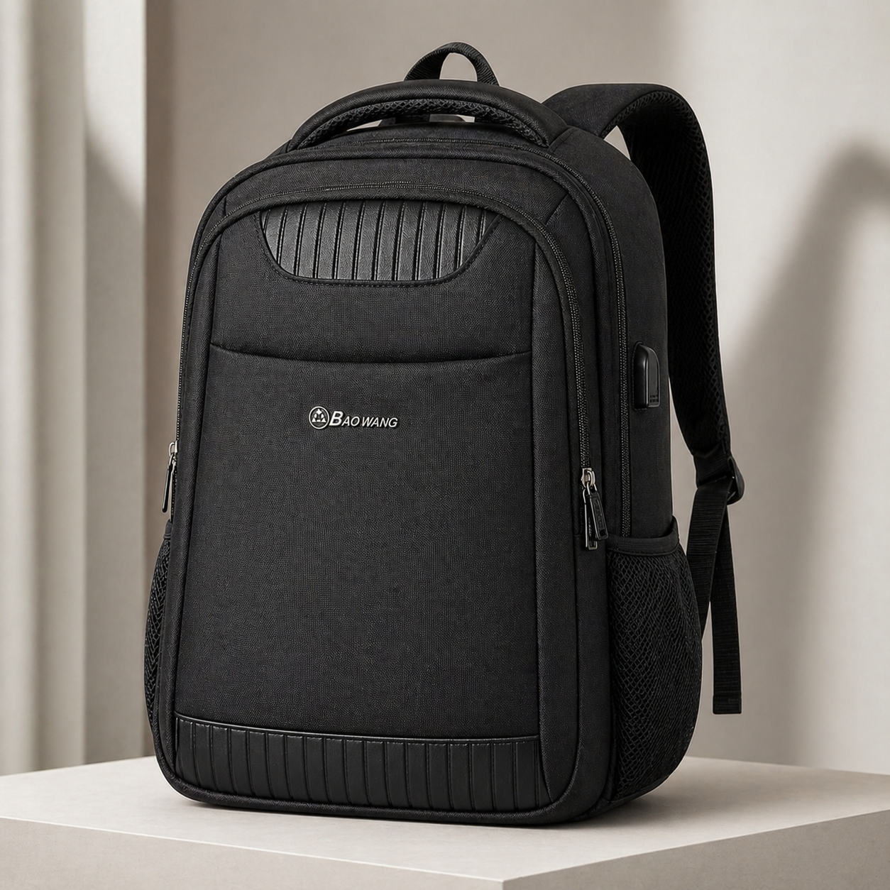 Black executive branded backpack