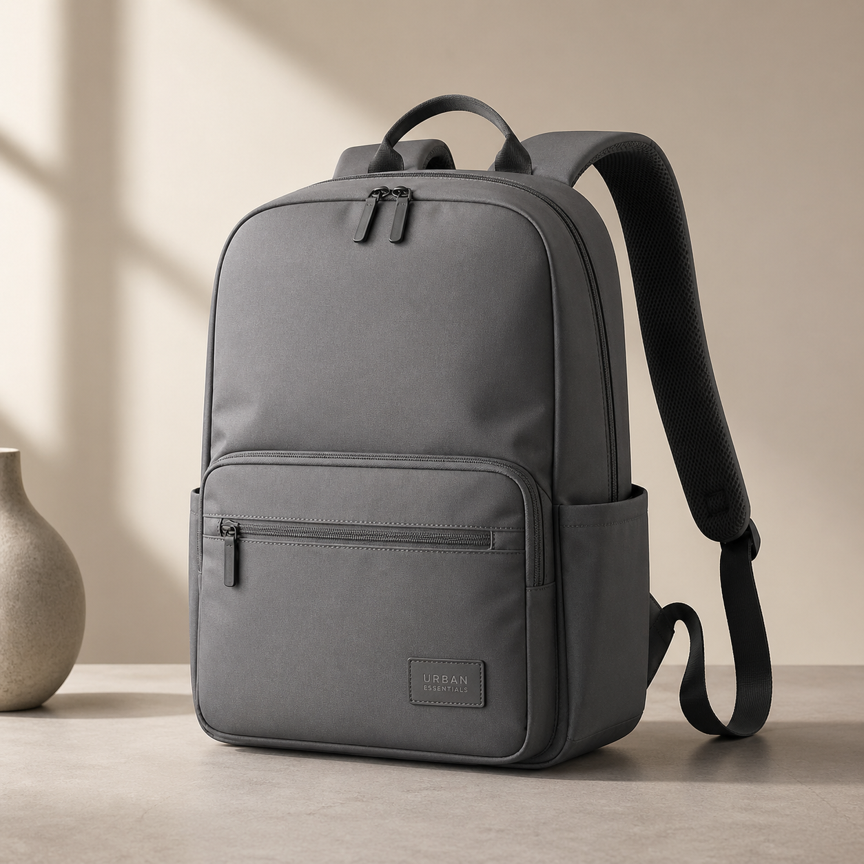 Grey urban branded backpack